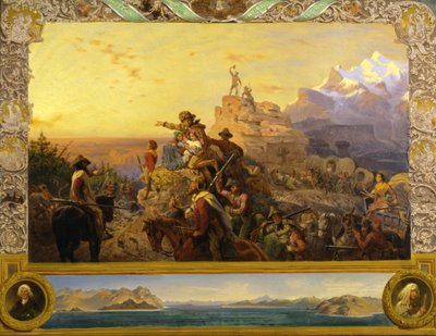 Hacia el oeste el curso del imperio sigue su camino (estudio mural, Capitolio de EE.UU.) de Emanuel Gottlieb Leutze